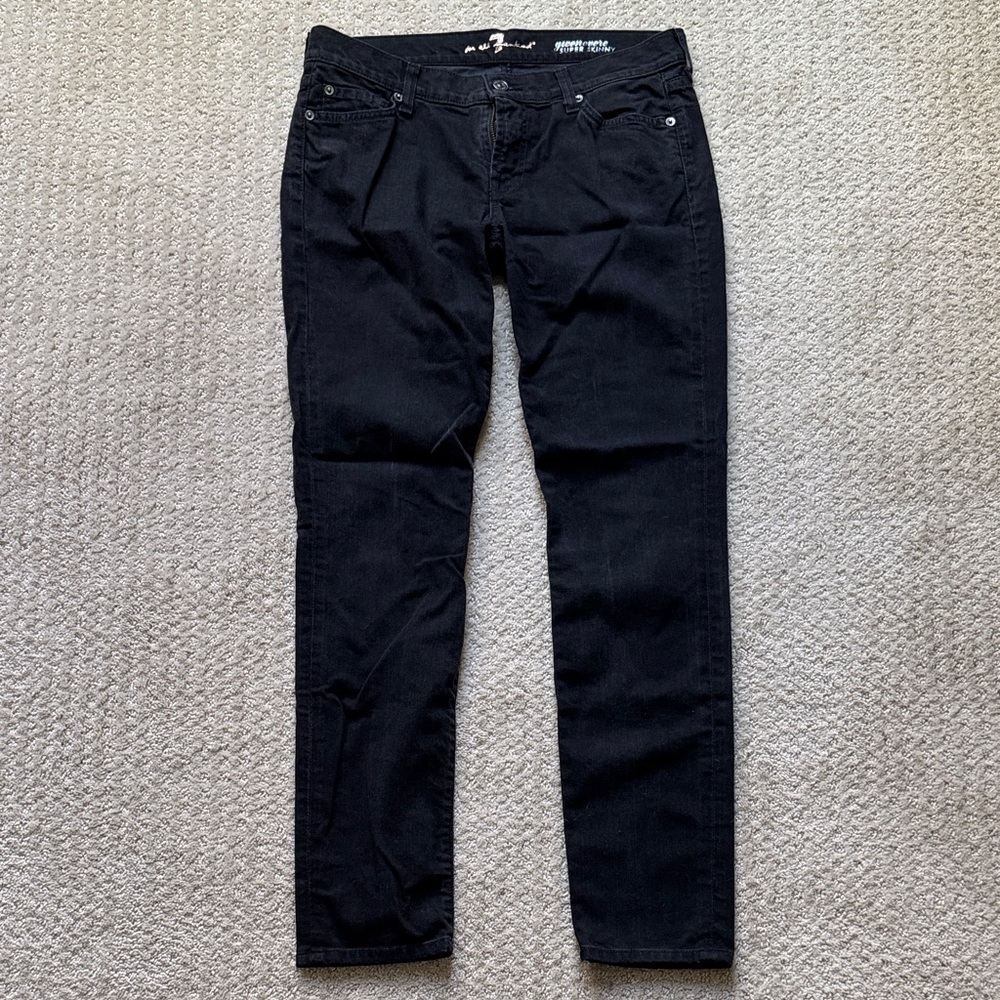 🟢 5/$25 7 For All Mankind | Gwenevere Super Skinny Jeans in Black | Size 30